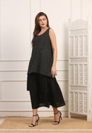 Mini Abito a Pois Bianchi in Cotone Nero