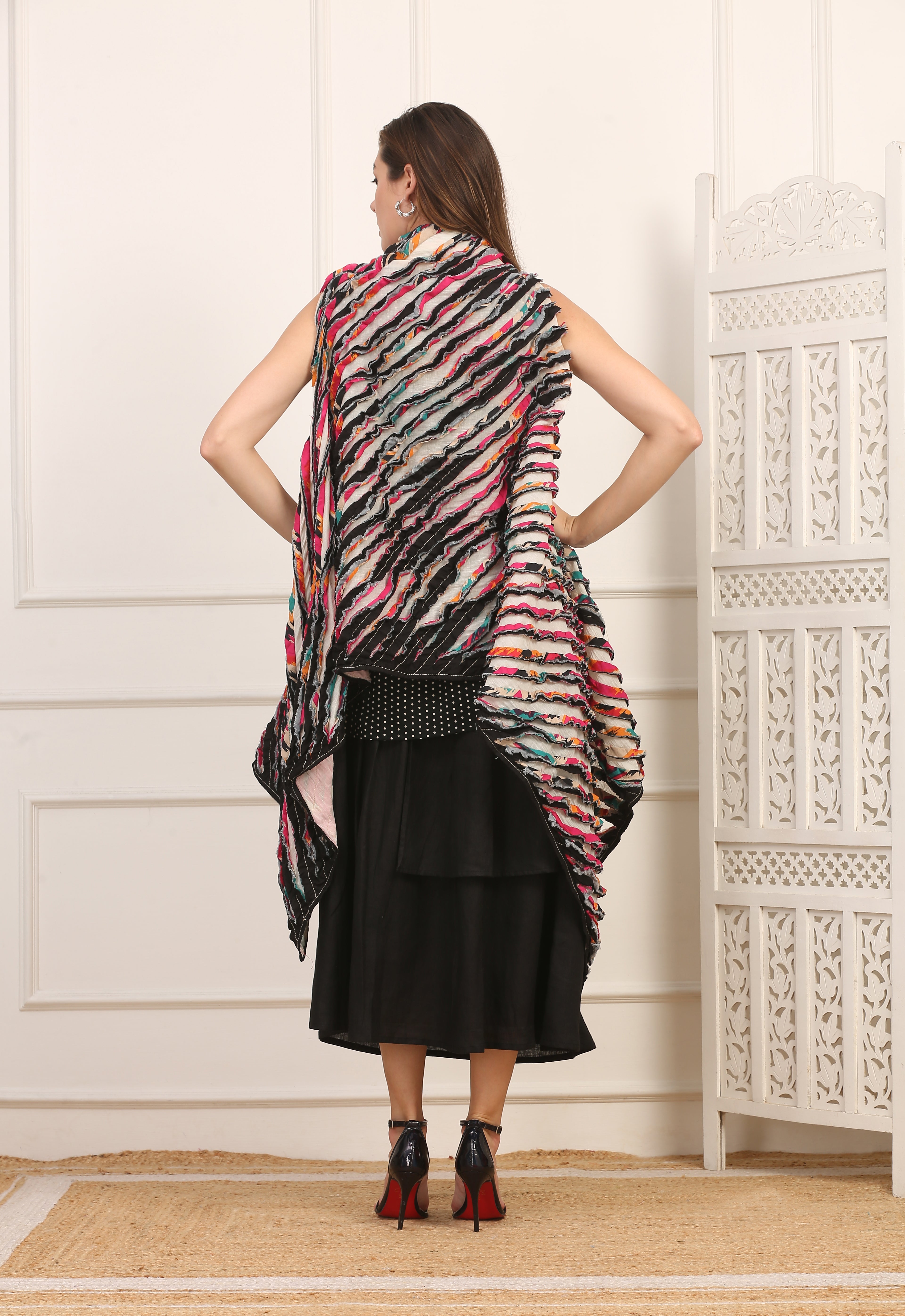 Stola con Buchi Maltinta Multicolor