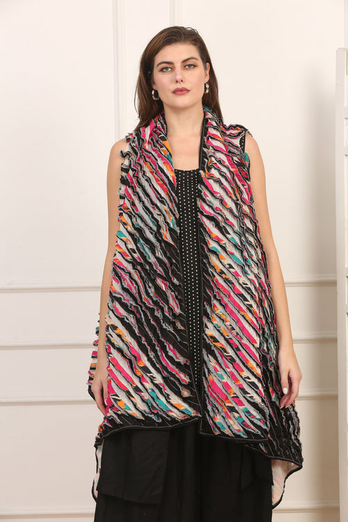 Stola con Buchi Maltinta Multicolor