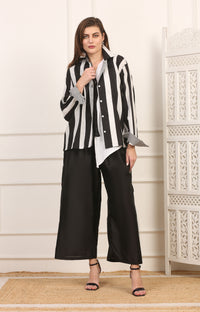 Camicia in Cotone a Righe Bianco e Nero