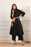 Soprabito Lungo Versatile in Cotone Viscosa Nero