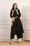 Soprabito Lungo Versatile in Cotone Viscosa Nero