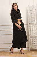 Soprabito Lungo Versatile in Cotone Viscosa Nero