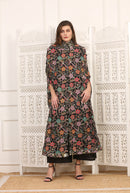 Soprabito Seta con Fiori Ricamati Multicolor