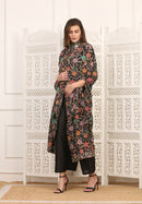 Soprabito Seta con Fiori Ricamati Multicolor