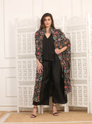 Soprabito Seta con Fiori Ricamati Multicolor