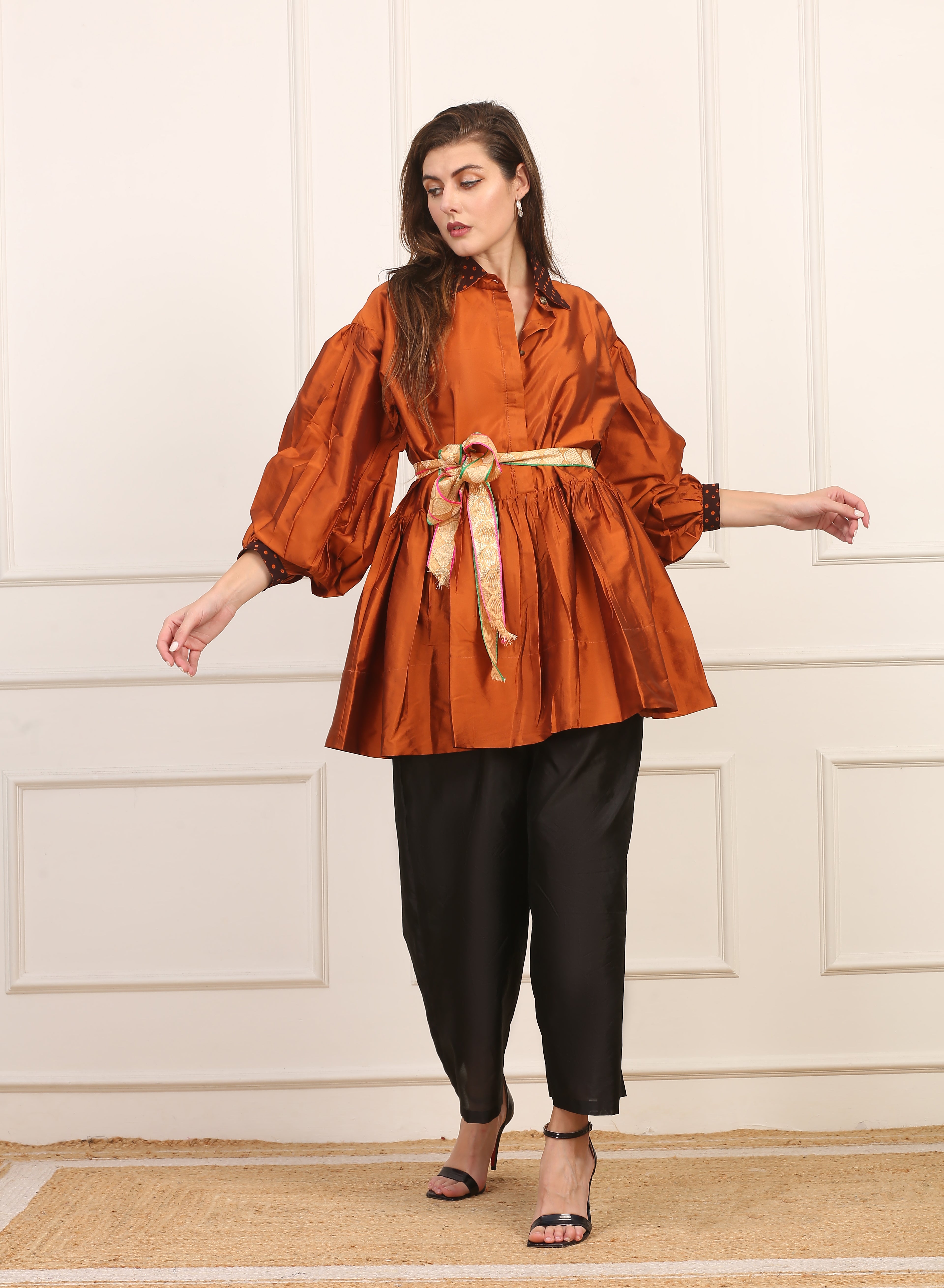 Camicia Seta Terra di Siena