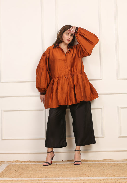 Camicia Seta Terra di Siena