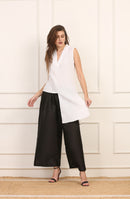 Top Asimmetrico in Lino Bianco