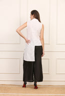 Top Asimmetrico in Lino Bianco