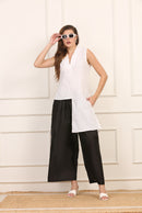 Top Asimmetrico in Lino Bianco