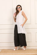 Top Asimmetrico in Lino Bianco