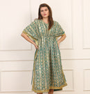 Kaftano Seta con Paillettes Verde Artigianale