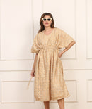 Kaftano Seta con Paillettes in Oro Artigianale