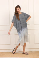 Kaftano Versatile in Seta Cotone Grigio Maltinto Degradé