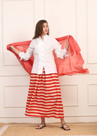 Gonna Lunga a Righe in Cotone