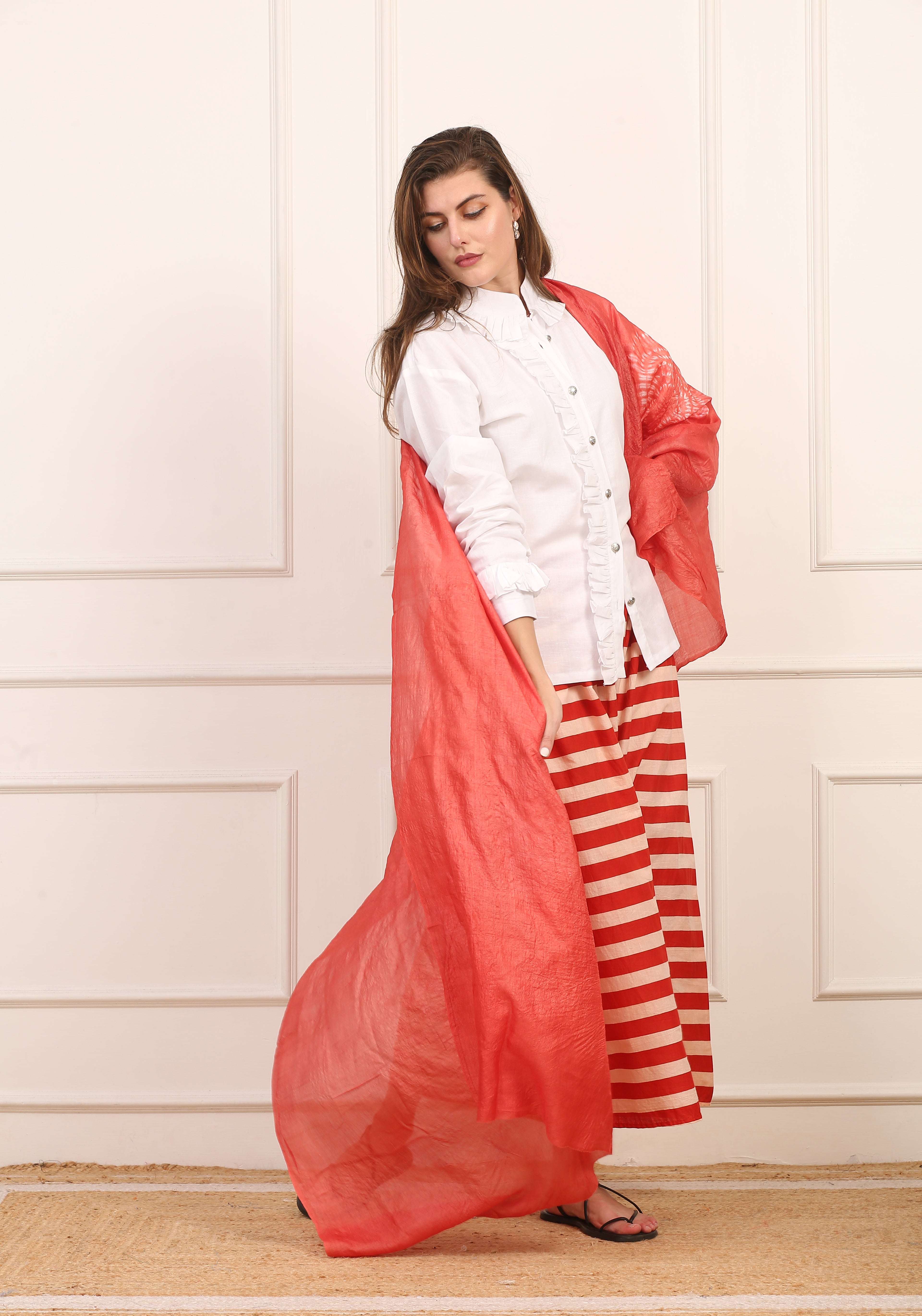 Camicia in Lino Cotone con Volant