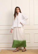 Camicia in Lino Cotone Bianco con Pieghe