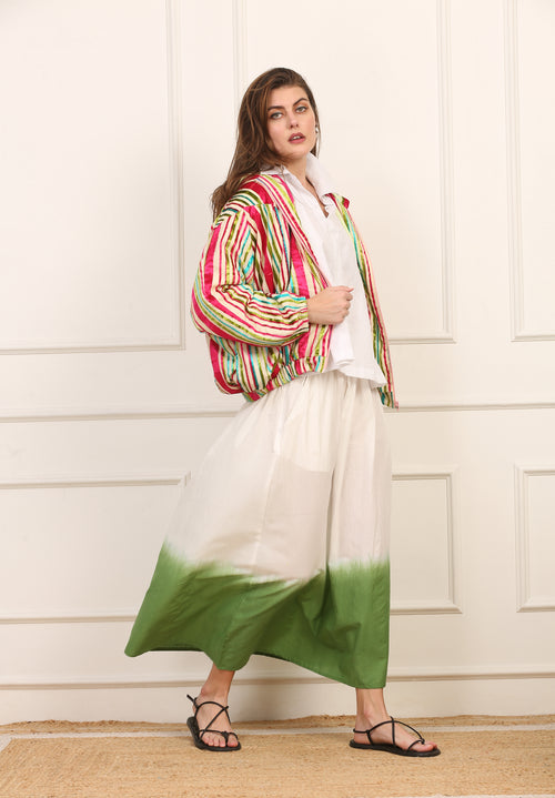 Gonna Lunga in Cotone Bicolore Dip-Dye