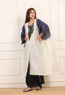 Kimono Versatile in Cotone Bianco e Giallo