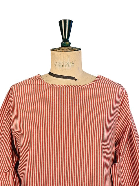 Tunica in Cotone a Righe Rosse e Bianche