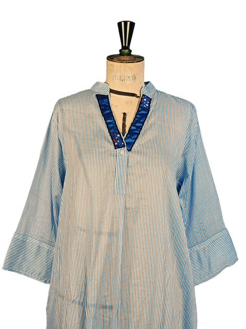 Dress Righe Patch Seta