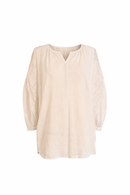 Blusa in Cotone con Inserti Sangallo