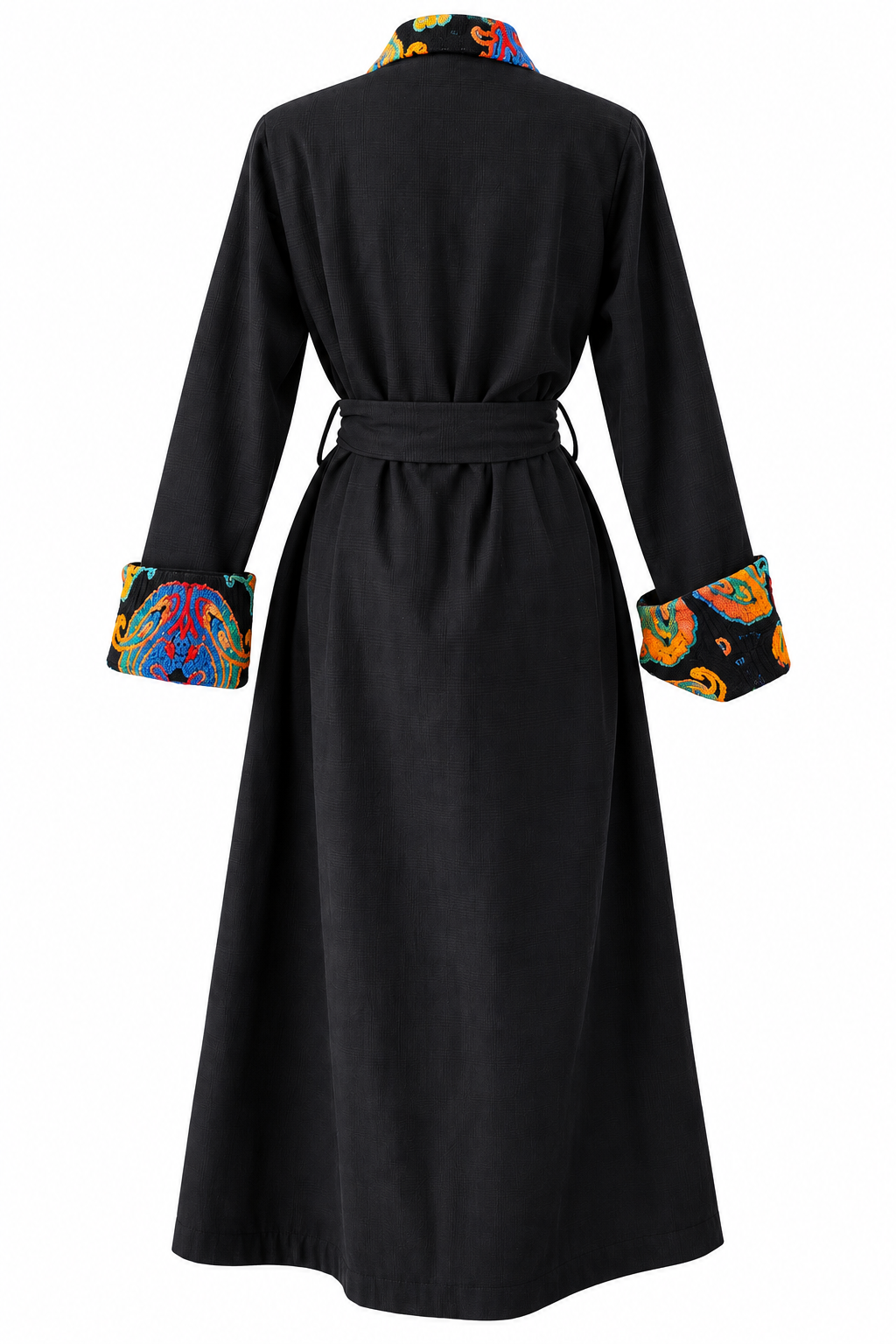 Kimono in cotone pesante con ciniglia vintage