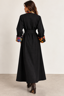Kimono in cotone pesante con ciniglia vintage