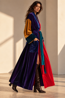 Kimono in velluto stile patch
