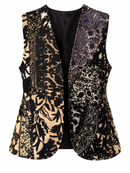 Gilet in seta e cotone con applicazioni