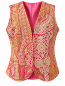 Gilet in seta e cotone con applicazioni
