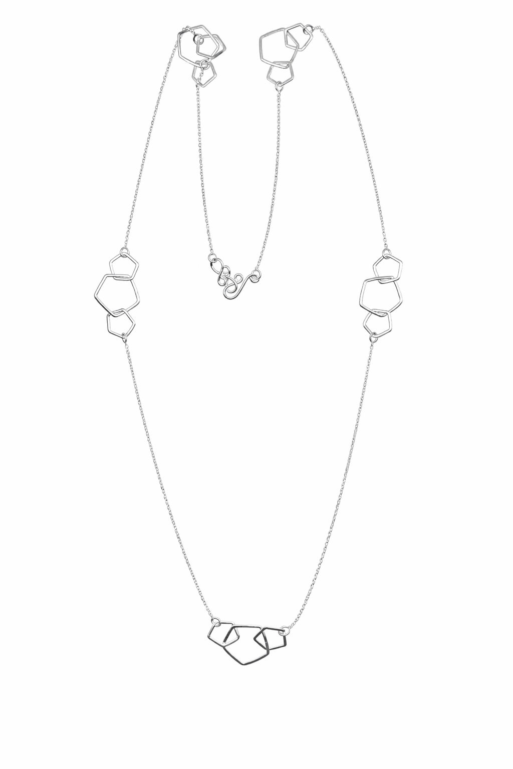 Collana Geometrica in Ottone e Argento – Fatta a Mano