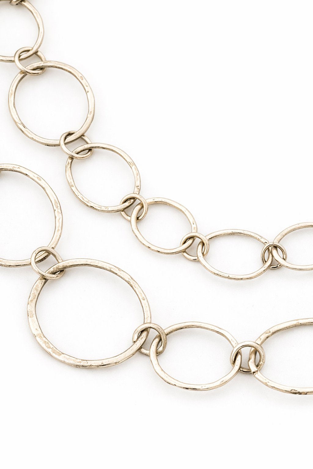Collana a Doppio Giro di Anelli Bagnata in Argento