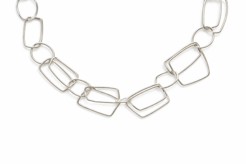 Collana Argento Maglie Rettangolari