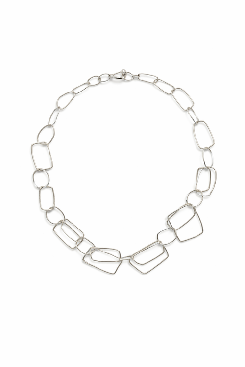 Collana Argento Maglie Rettangolari
