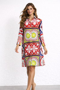 Chemisier Stampa Barocca Multicolor