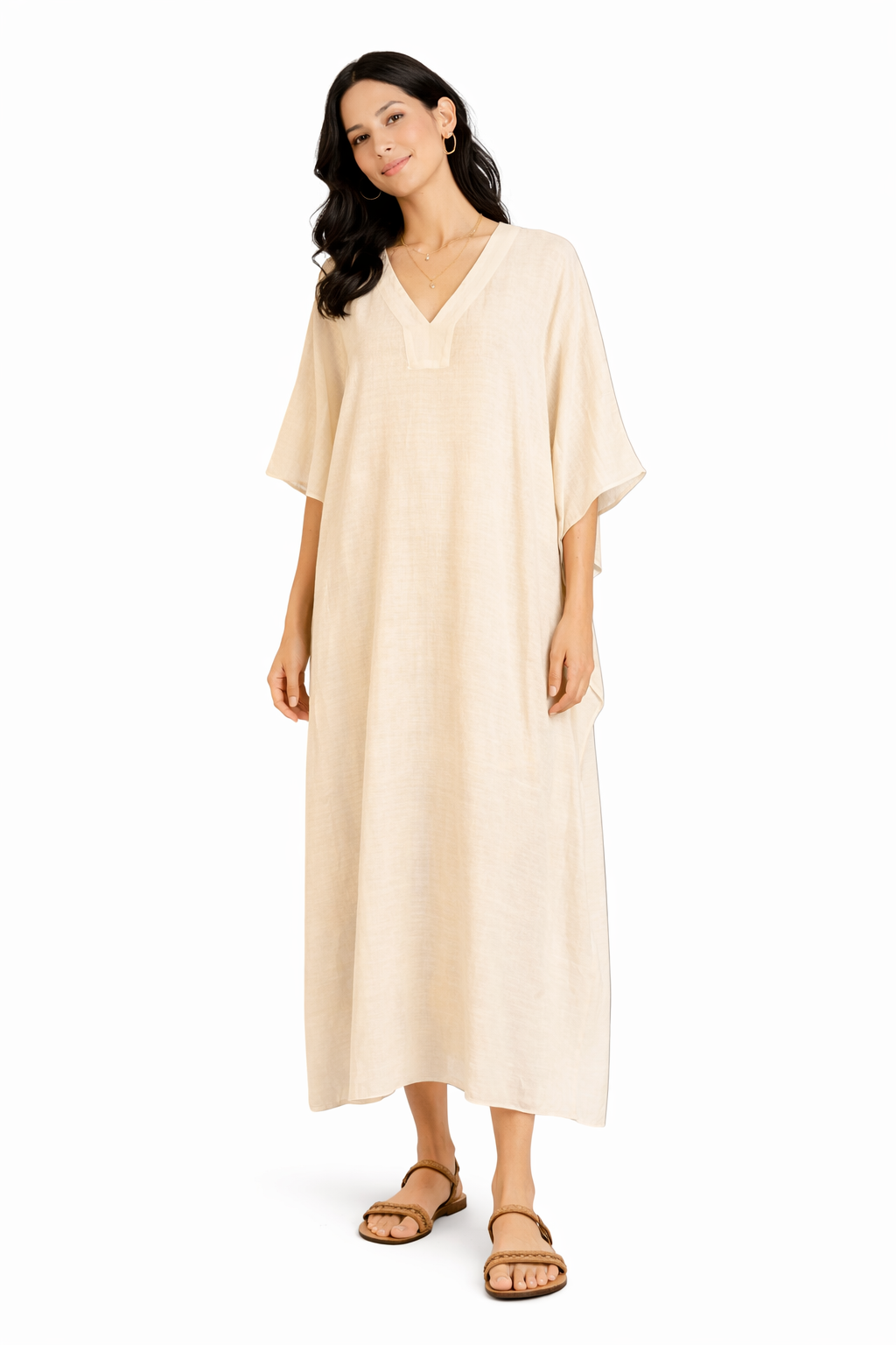 Kaftan in Lino Cotone e Viscosa – Disponibile in 4 Colori