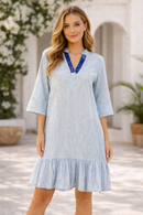 Dress Righe Patch Seta