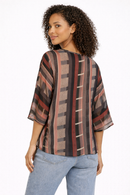 Blusa in Seta con Fantasia Geometrica