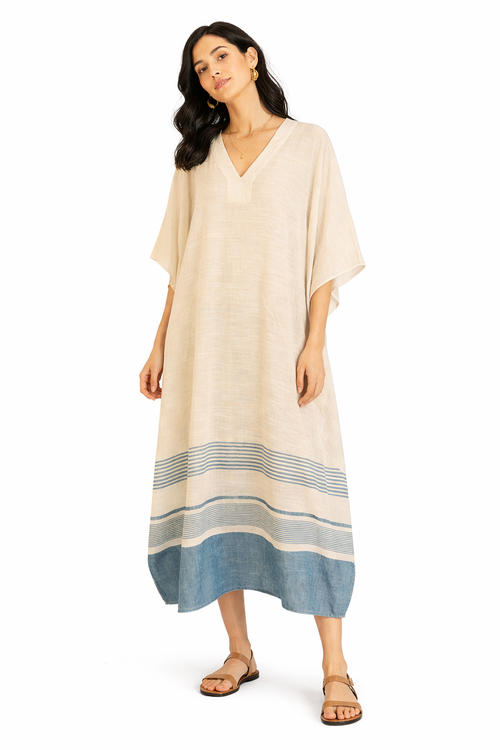 Kaftan in Lino Cotone e Viscosa – Disponibile in 4 Colori