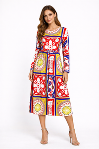 Abito Stampa Barocca Multicolor