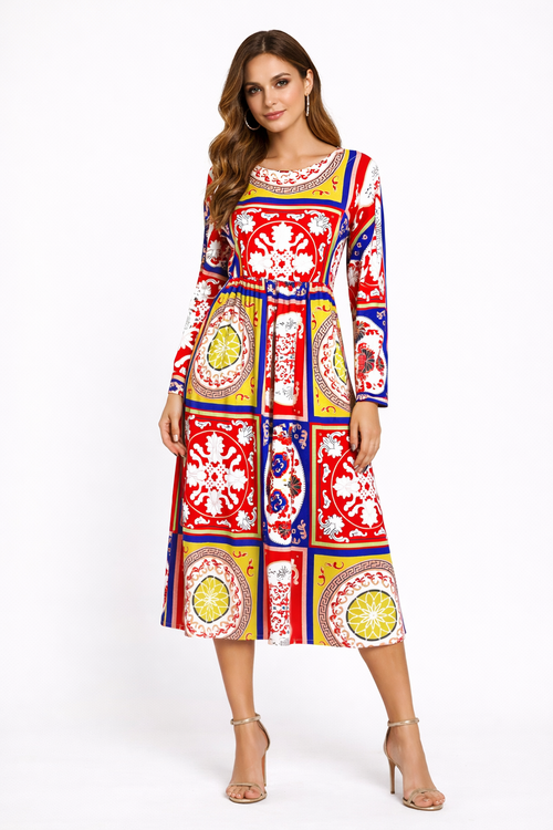 Abito Stampa Barocca Multicolor