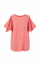 T-Shirt Oversize in Cotone a Righe Rosse e Bianche